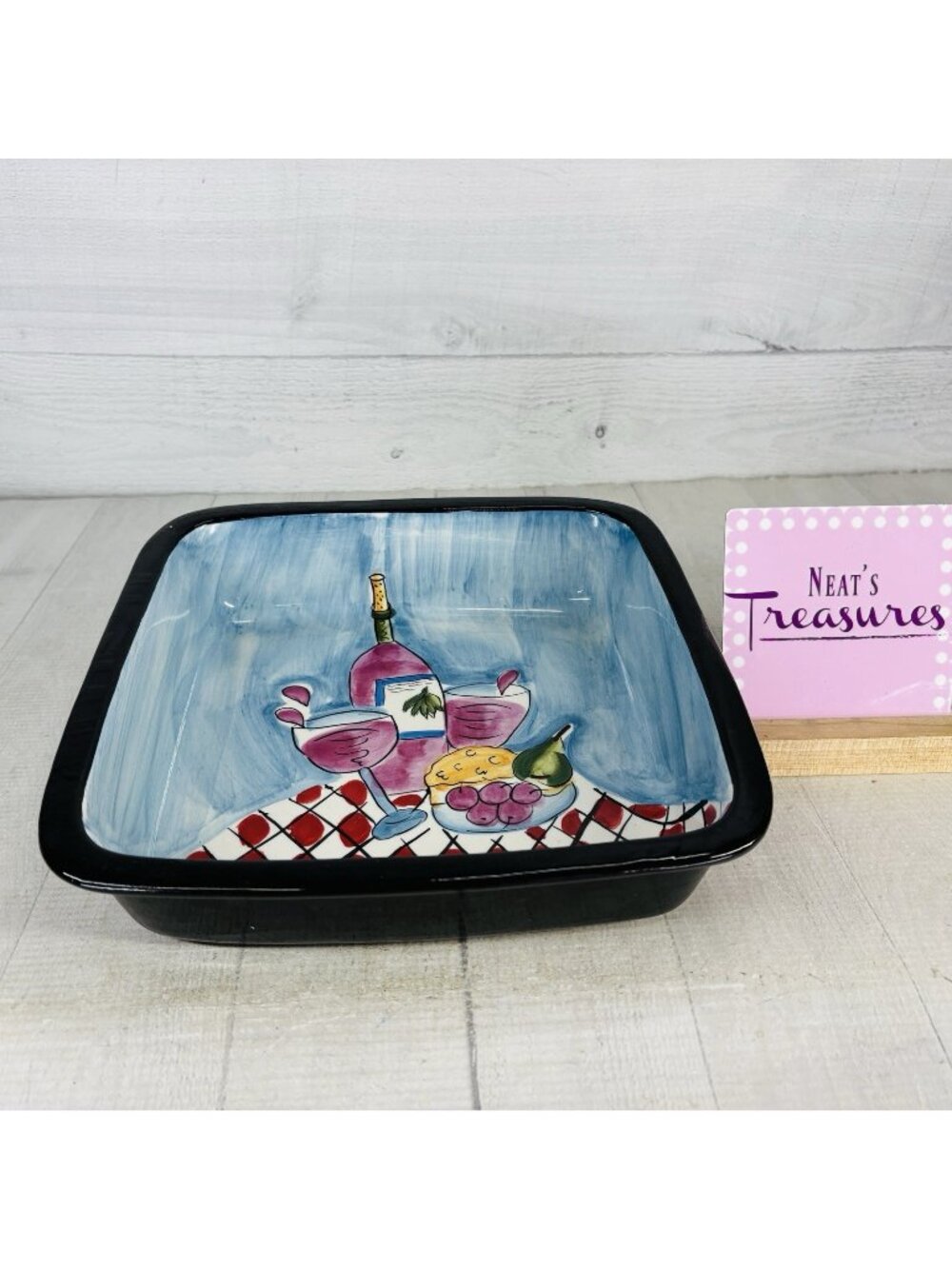 Hausenware HAU75 Mary Jane Mitchell Food Wine Fruit Cheese Square Baking Dish